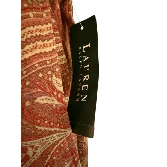 NWT Vintage Ralph Lauren Paisley Silk Wrap Skirt Size 10 - Picture 3 of 4